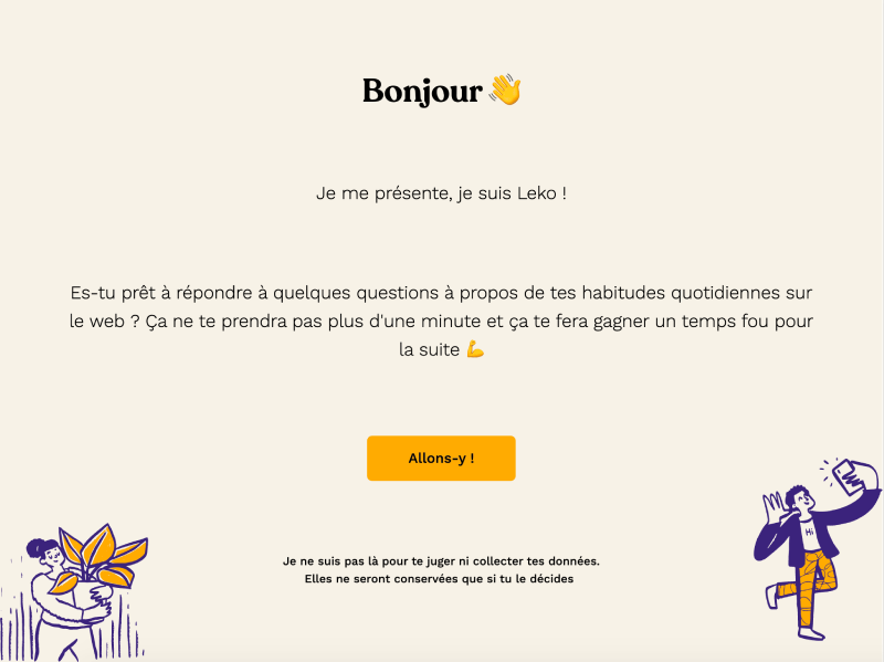 Leko - Écran d'accueil