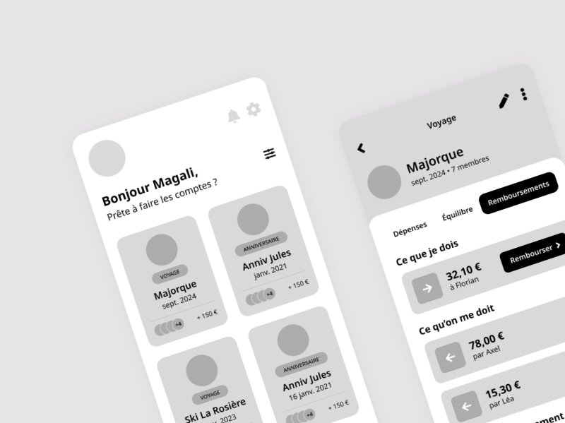 Tricount - Wireframes